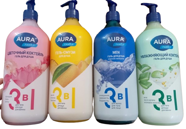 Гель для душа 3в1 Aura 1 л