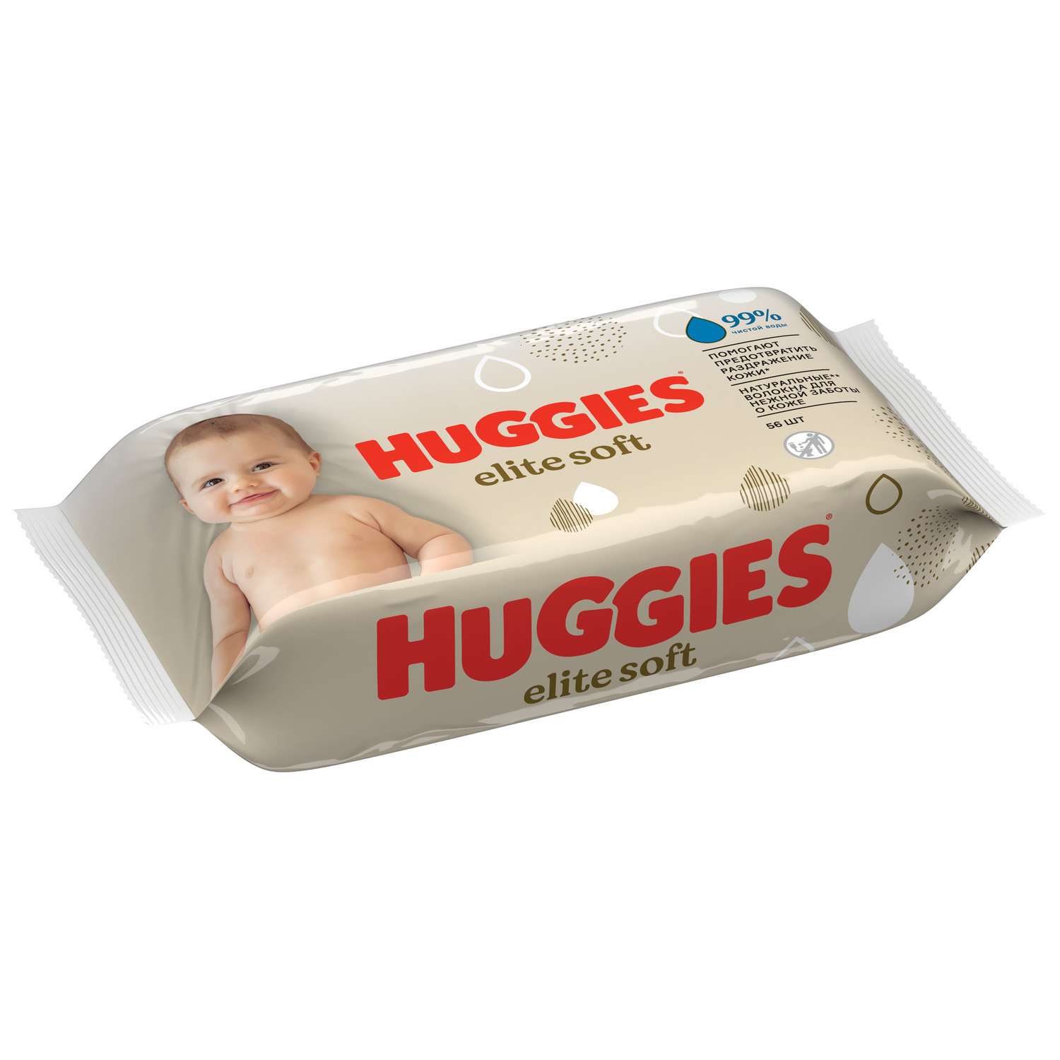 Влажные салфетки Huggies elite soft 56шт