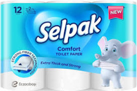 Туалетная бумага Selpak 2-х слойная 12 рулона