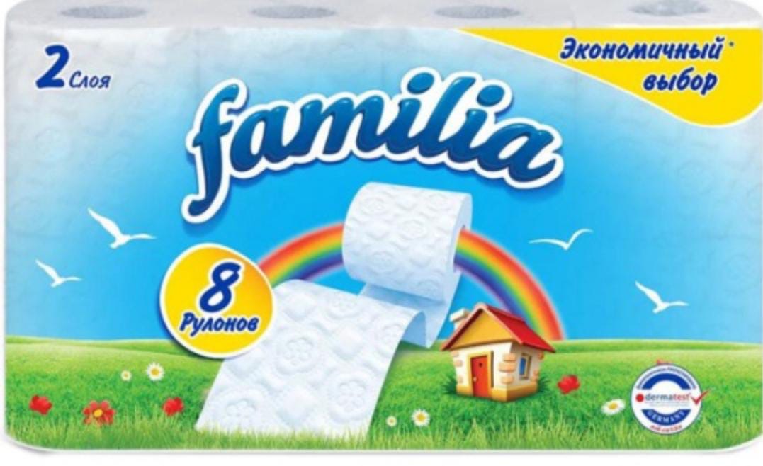 Familia туалетная бумага 2слоя 8 рулон